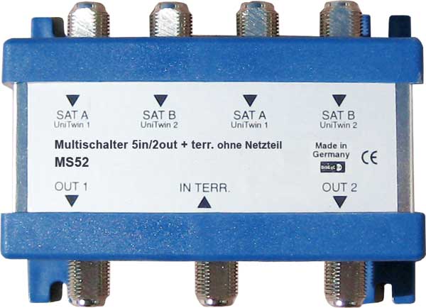 Multischalter Type 5 IN/2 OUT ohne Netzteil Multischalter Type 5 IN/2 OUT ohne Netzteil