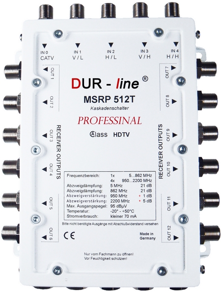 Multischalter f�r 12 Teilnehmer MSRP 512T Professional ohne Netzteil.