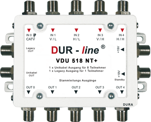 DUR-line VDU 518NT Uni-Ein-Kabel-System mit 1 Ableitung f�r bis zu 8 + 1 Teilnehmer