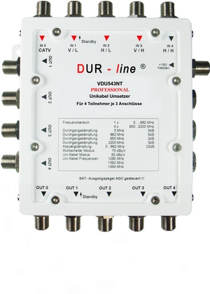 Unicable Umsetzer von DUR-line VDU 543NT erweiterbar bis auf mehrere hundert Teilnehmer Made in Germany