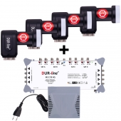 17/8 Multischalter + 4x Quattro LNB 
